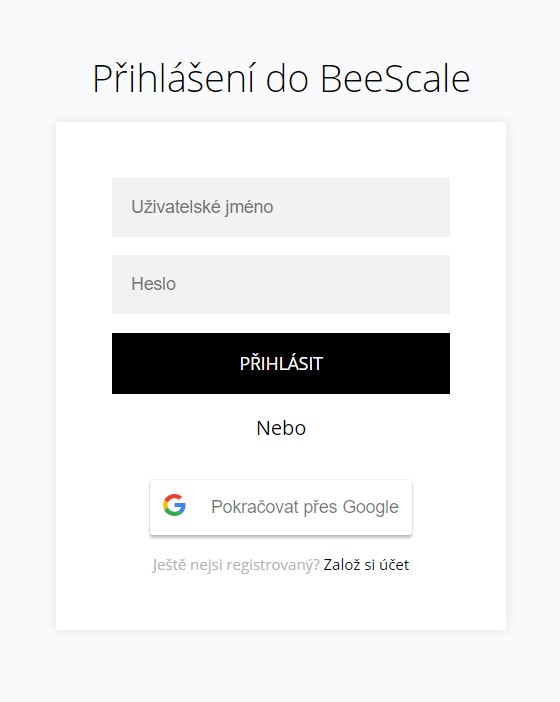 Přihlášení do aplikace